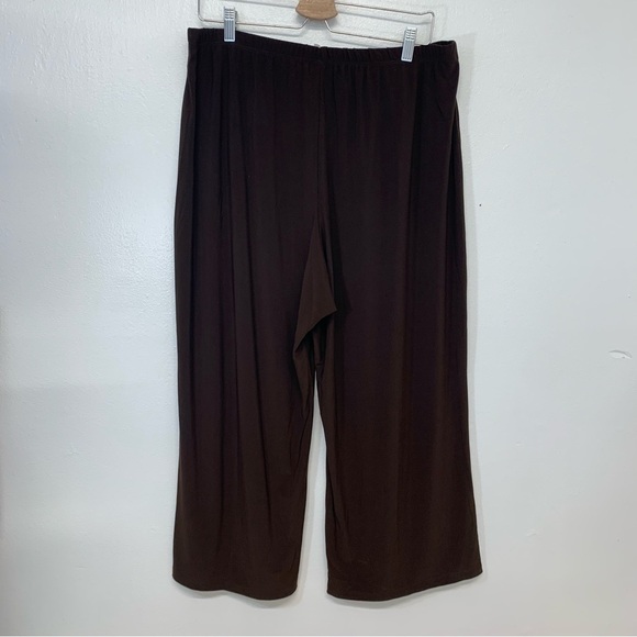 Bleeker McDonald Pants Woman 2X Wide Leg Pull On Brown Stretch Casual Travel - Picture 4 of 9